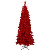 Vickerman 9' x 45" Flocked Red 650 Red Lights
